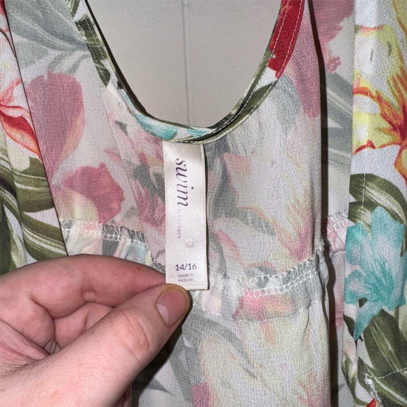 Lane Bryant Women's Floral Sleeveless Maxi Swimsuit Cover Size 14 Multicolor - Picture 7 of 8